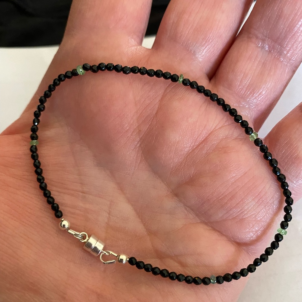 Black Spinel and Tsavorite Bracelet